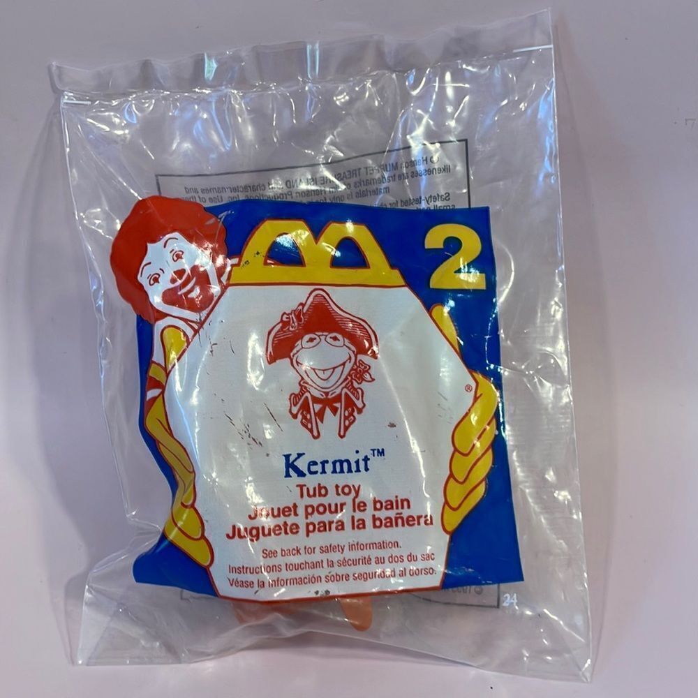 KERMIT the FROG Tub Toy #2 Disney MUPPETS McDonalds SEALED '95 Happy Meal Toy